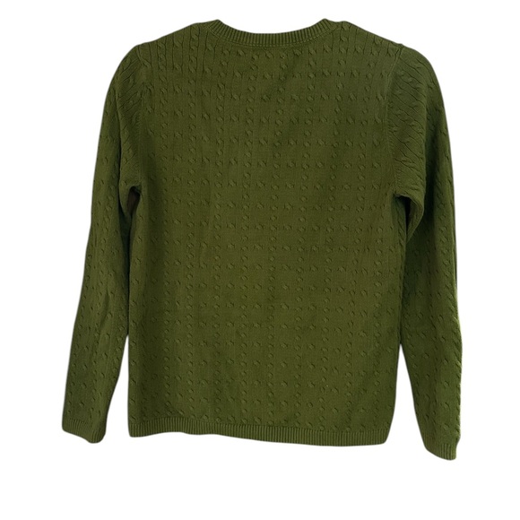 Charter Club Women’s Pima Cotton Cable Knit V-Neck Sweater Size M. Chartreuse - Picture 2 of 5